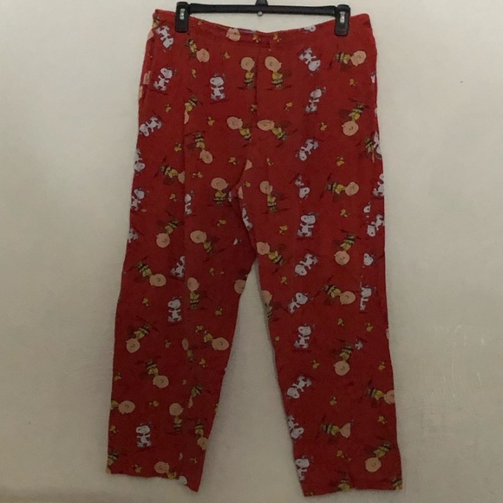 Peanuts Pajamas‎ Pants Mens Size Large Red Stretch Pull On